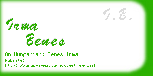 irma benes business card